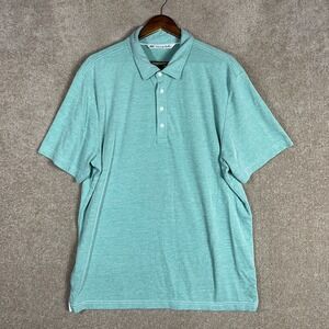 Travis Mathew Polo Shirt Mens Size XL Green Short Sleeve Pima Cotton Golf Knit‎